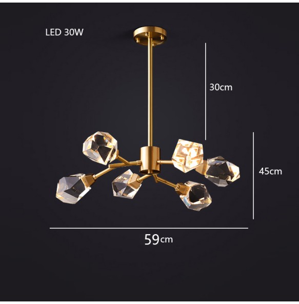 Modern Hanglamp Diamond Crystal Brass LED Hanging Lamp Lustre Gold Pendant Light Luxury Home Decor Living Room Dining Room