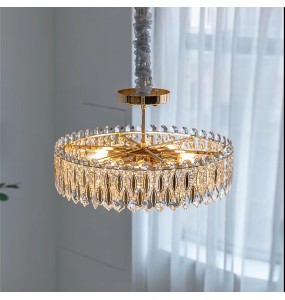 Nordic New Ceiling and Hanging Led Lamps Dimmable Home Decor Lustre Chandelier with Crystals Luxury Pendant Light for Villa