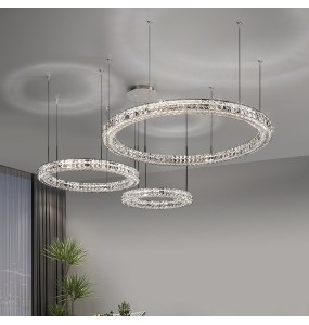 2024 Modern Luxury Crystal Ceiling Chandelier Lighting Home Decor Stainless Steel Lustres for Living Room