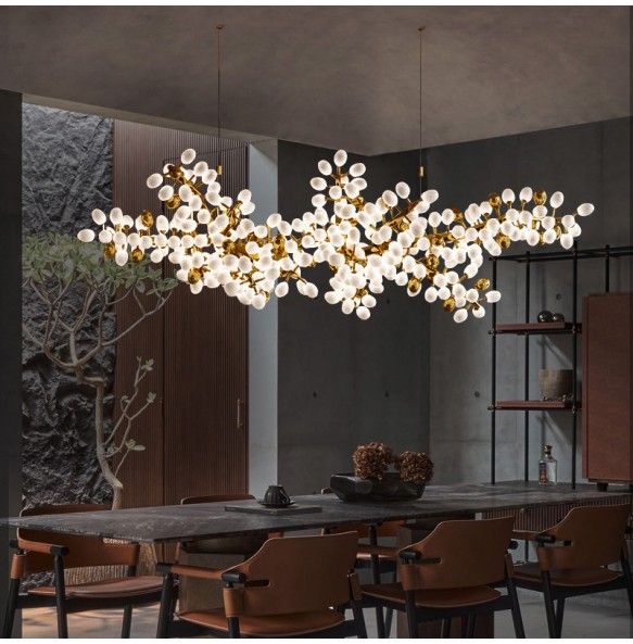 White Luxury Large Glass Pendant Lights Led Home Decor Postmodern Chandelier Creative Lamps Lustres for Villa Foyer Lobby