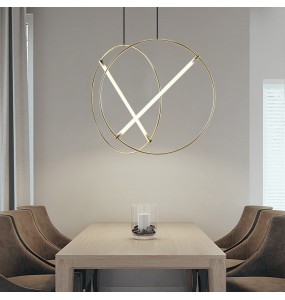 Modern Simple Hanging Lamp LED Suspension Gold Silver Black White Round Pendant Light Home Decor Dining Room Ring Lamps