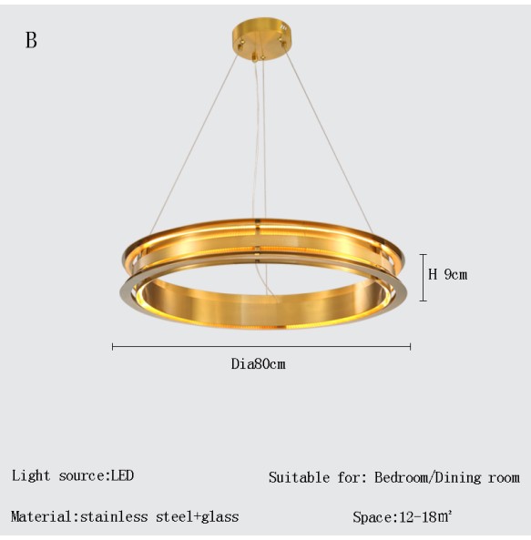 New Design Post-modern Italian Ring Pendant Lamp Home Decor Ceiling Chandelier Led Lustres for Living Room Bedroom Lamparas