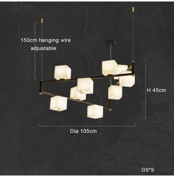 Modern White Spain Marble Pendant Light Luxury Creative Dimmable Chandelier Home Decoration Led Luminaire for Foyer Villa