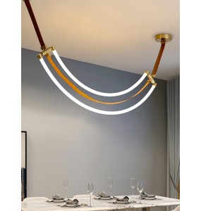 Luxury Leather Silicone Hanglamp Bar Kitchen Island Ceiling Chandelier Luminária Home Decor Lustres Dining Room Lampara 2024