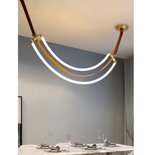 Luxury Leather Silicone Hanglamp Bar Kitchen Island Ceiling Chandelier Luminária Home Decor Lustres Dining Room Lampara 2024