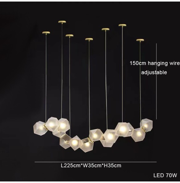 Minimalist Glass Pendant Lights Led Art Decor Long Lamp Chandelier 2024 Suspension Luminaires Lustres for Dining Room Table