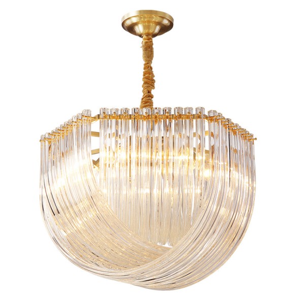 Lustre Glass Hanging Lamp Dimmable LED Modern Suspension Light Luxury Pendant Light Home Decor Appliance Restaurant Hotel