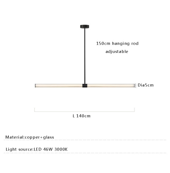 Modern All Copper Glass Pendant Lamp Dining Room Decoration Long Hanging Lamps for Ceiling Black Luxury Lustres