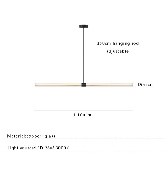 Modern All Copper Glass Pendant Lamp Dining Room Decoration Long Hanging Lamps for Ceiling Black Luxury Lustres