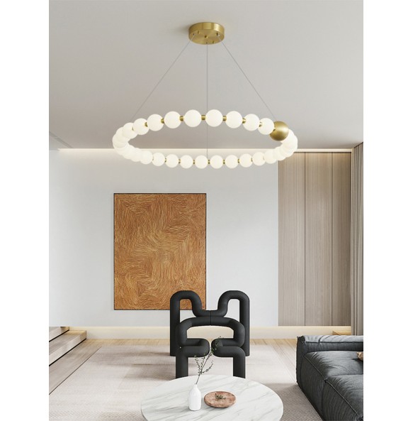 LED Modern Suspension Ivory White Pearl Necklace Shaped Pendant Light Room Decor Ball Hanging Lamp Home Decor Light Fixture