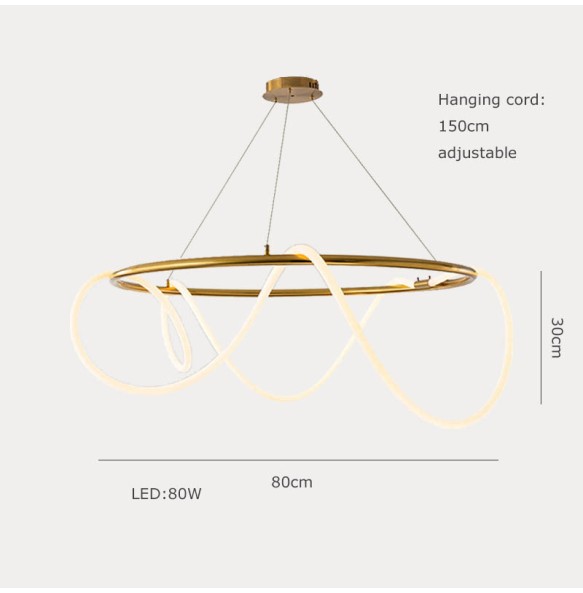 Postmodern LED Gold Silicone Tube Pendant Light Long Hanglamp Home Decor Dining Room Led Long Pipe Ceiling Chandelier