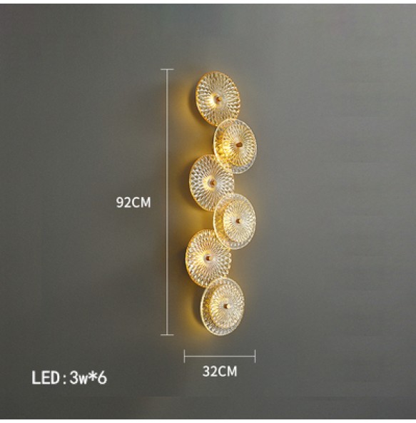 Bark Texture Glass Gold Light Fixture LED Wall Lamp 2024 Lustre Bedroom Night Luxury Home Decor Home Appliance