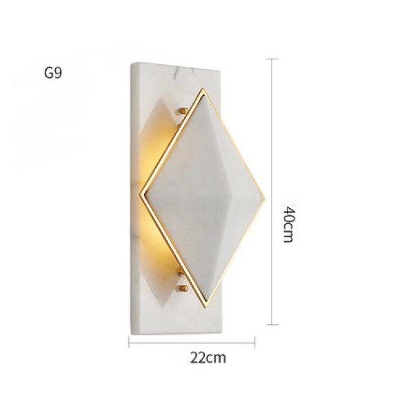 Rhombus Marble Wall Lamp Modern LED Internet Celebrity Style Home Appliance Hotel Cafe Restaurant Home Decoration Indoor