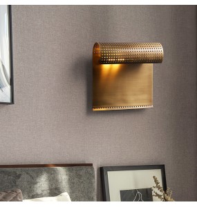 LED Modern Minimalist Industrial Brushed Brass Wall Lamp Home Decor Bedside Lighting Fixture for Living Room Background