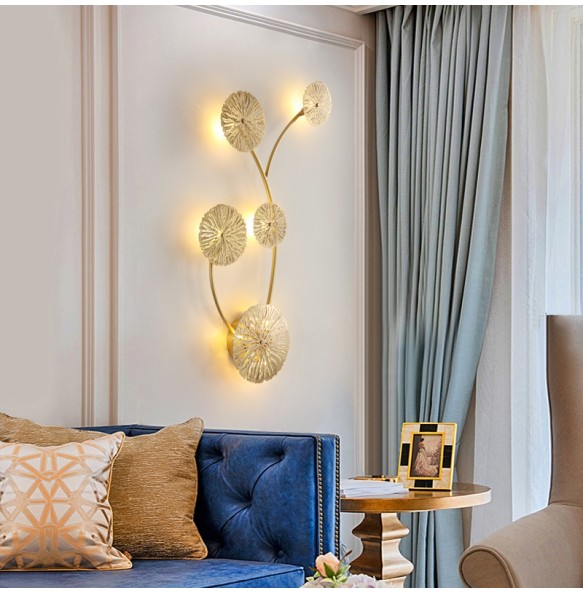 Modern LED Gold Wall Lamp Home Appliance Hotel Cafe Restaurant Wall Decor Light Home Decoration Indoor