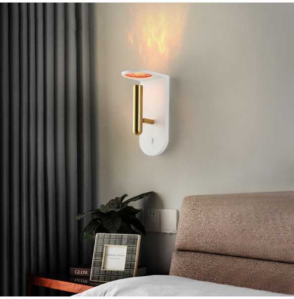 Flame Light Post Modern Minimalism LED Lustre Wall Lamp Black White Luxury Home Decor Home Appliance Bedroom Headboard