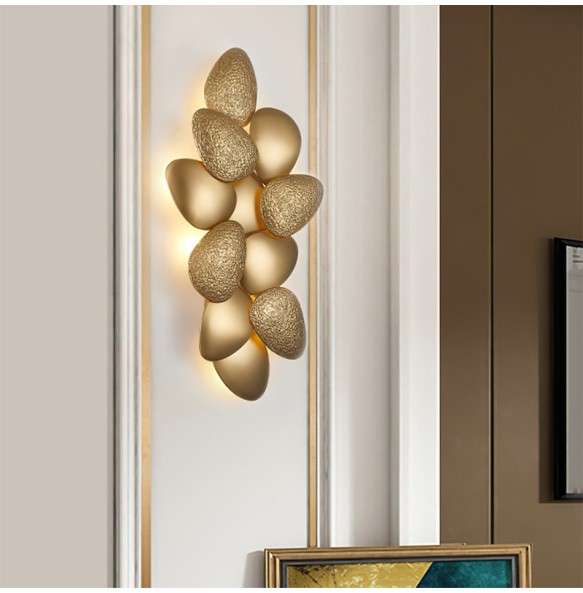 Golden Pebbles LED Wall Lamp 2024 New Trend Lustre Light Fixture Home Decor Appliance Bedroom Night Light Luxury Aisle Lights