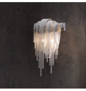 Modern Home Decoration Tassel Wall Lamp Led Silver Chain Luxury Wall Sconce Living Room Background Lighting