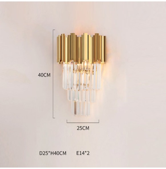 The New Post Modern Light Luxury LED Crystal Wall Lamp Lustre Home Decor Bedroom Closets Night Light Interior Wall Decor