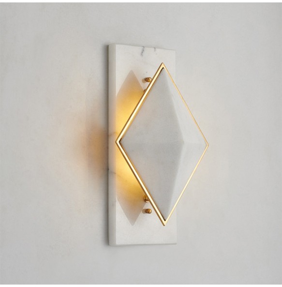 Modern LED Internet Celebrity Style Rhombus Marble Wall Lamp Home Appliance Hotel Cafe Restaurant Home Decoration Indoor