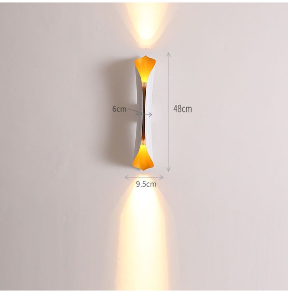 Dimmable LED Torch Shaped Wall Lamp Black White Gold Minimalism Night Lamp Iron Aisle Lights Living Room Bedroom Study Decor