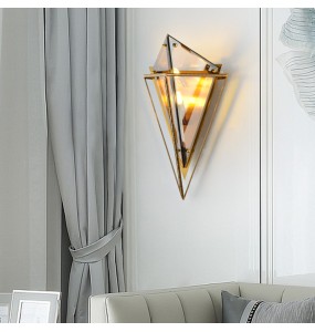 Modern LED Diamond Shape Glass Wall Lamp Luxury Home Wall Decoration Bedside Lamps Bedroom Wall Sconce Aisle