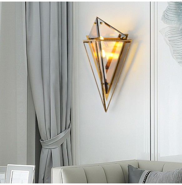 Modern LED Diamond Shape Glass Wall Lamp Luxury Home Wall Decoration Bedside Lamps Bedroom Wall Sconce Aisle