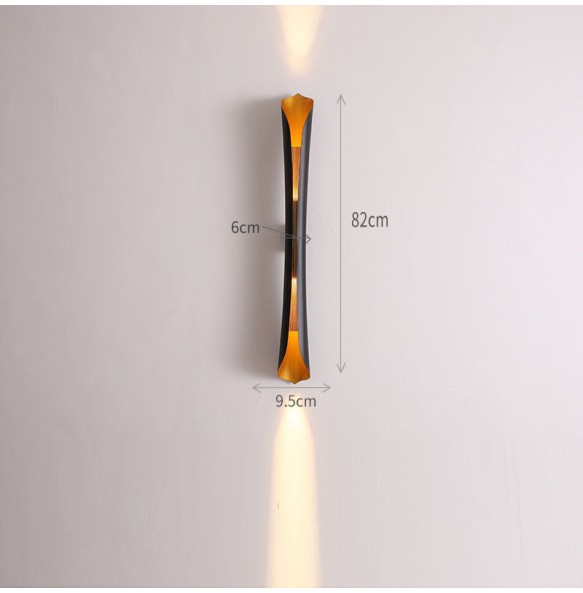 Dimmable LED Torch Shaped Wall Lamp Black White Gold Minimalism Night Lamp Iron Aisle Lights Living Room Bedroom Study Decor