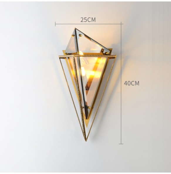 Modern LED Diamond Shape Glass Wall Lamp Luxury Home Wall Decoration Bedside Lamps Bedroom Wall Sconce Aisle