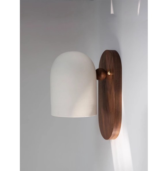 Postmodern Walnut Wall Lamp Led Home Decoration Solid Wood Wall Sconce Background Wooden Light Fixture