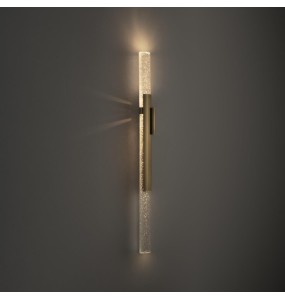 Modern Home Decoration Wall Sconce Gold Long Cylindrical Background Lamps for Living Room Crystal Bedside Lighting