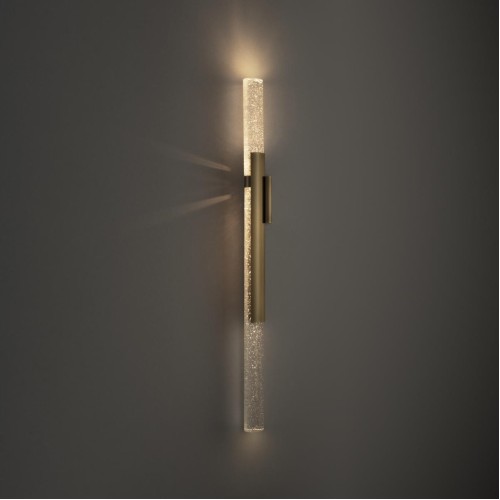 Modern Home Decoration Wall Sconce Gold Long Cylindrical Background Lamps for Living Room Crystal Bedside Lighting