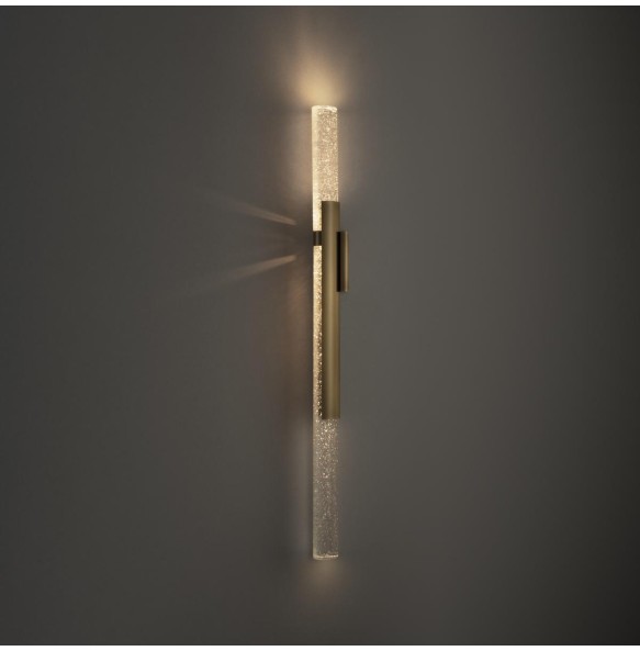 Modern Home Decoration Wall Sconce Gold Long Cylindrical Background Lamps for Living Room Crystal Bedside Lighting