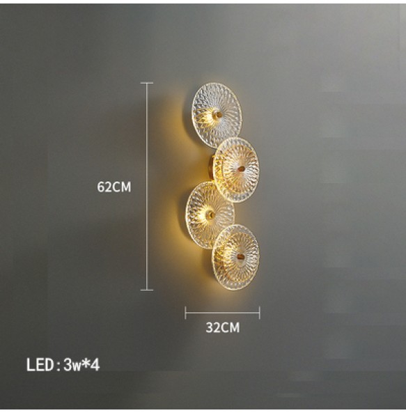 Bark Texture Glass Gold Light Fixture LED Wall Lamp 2024 Lustre Bedroom Night Luxury Home Decor Home Appliance