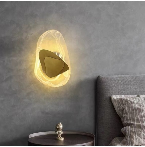 Modern LED Diamond Shape Glass Wall Lamp Luxury Home Wall Decoration Bedside Lamps Bedroom Wall Sconce Aisle