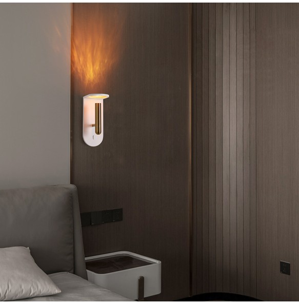 Flame Light Post Modern Minimalism LED Lustre Wall Lamp Black White Luxury Home Decor Home Appliance Bedroom Headboard