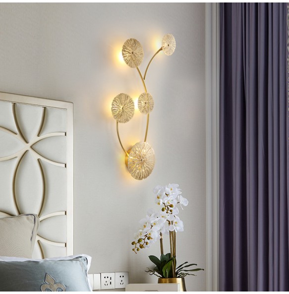 Modern LED Gold Wall Lamp Home Appliance Hotel Cafe Restaurant Wall Decor Light Home Decoration Indoor