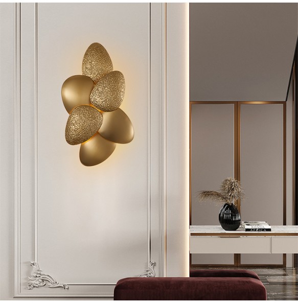 Golden Pebbles LED Wall Lamp 2024 New Trend Lustre Light Fixture Home Decor Appliance Bedroom Night Light Luxury Aisle Lights