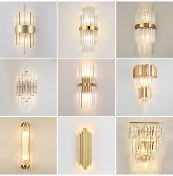 The New Post Modern Light Luxury LED Crystal Wall Lamp Lustre Home Decor Bedroom Closets Night Light Interior Wall Decor