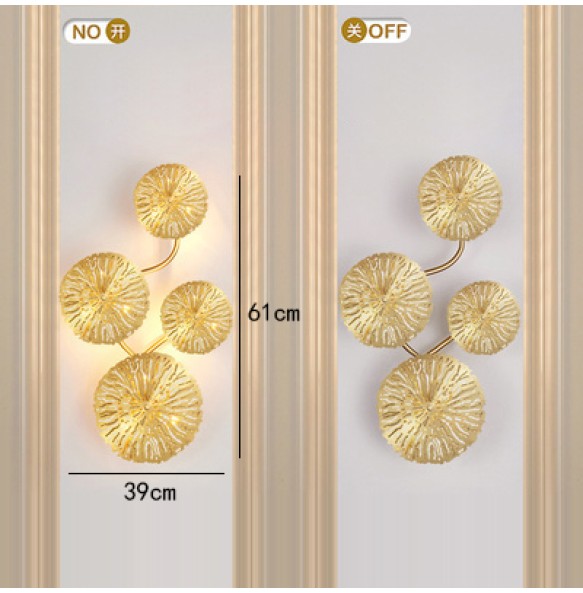 Modern LED Gold Wall Lamp Home Appliance Hotel Cafe Restaurant Wall Decor Light Home Decoration Indoor