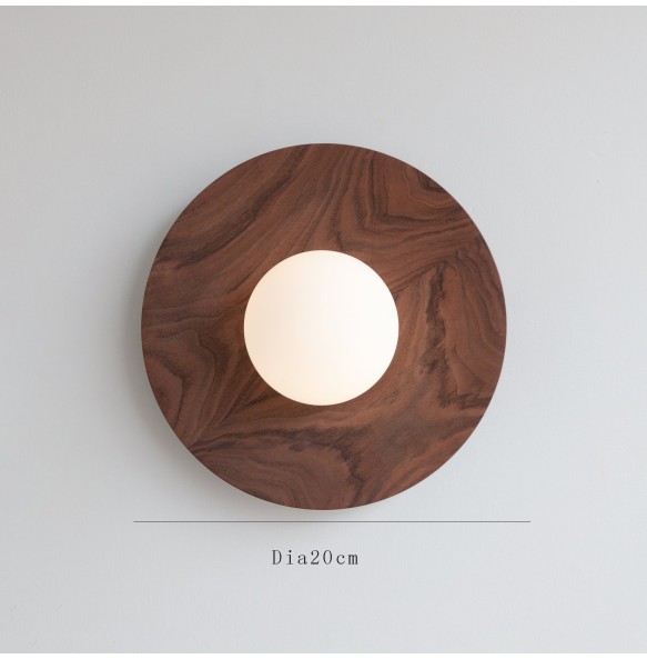 Postmodern Walnut Wall Lamp Led Home Decoration Solid Wood Wall Sconce Background Wooden Light Fixture