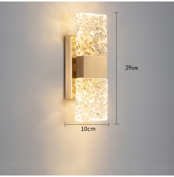 Crystal Wall Lamp Bedroom Night Lamp Gold Iron Light Fixture Wall Decor Hotel Cafe Restaurant Indoor Wall Sconce