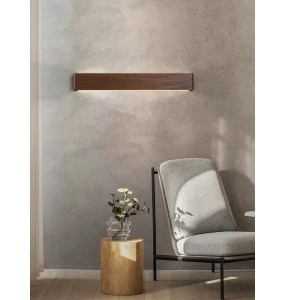 Postmodern Walnut Wall Lamp Led Home Decoration Solid Wood Wall Sconce Background Wooden Light Fixture