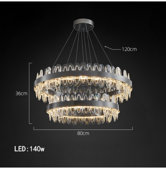 Black Minimalism Style Luxury Dimmable LED Wall Lamp Lustre Modern Suspension Crystal Bedroom Night Lamp Aisle Lights