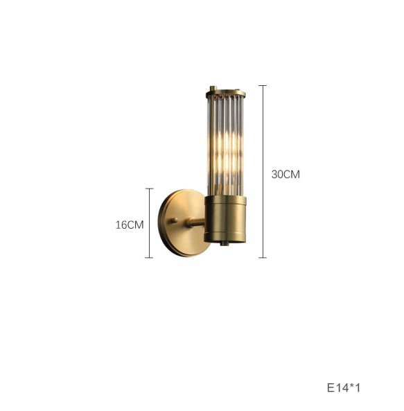 LED Modern Minimalist Industrial Brushed Brass Wall Lamp Home Decor Bedside Lighting Fixture for Living Room Background