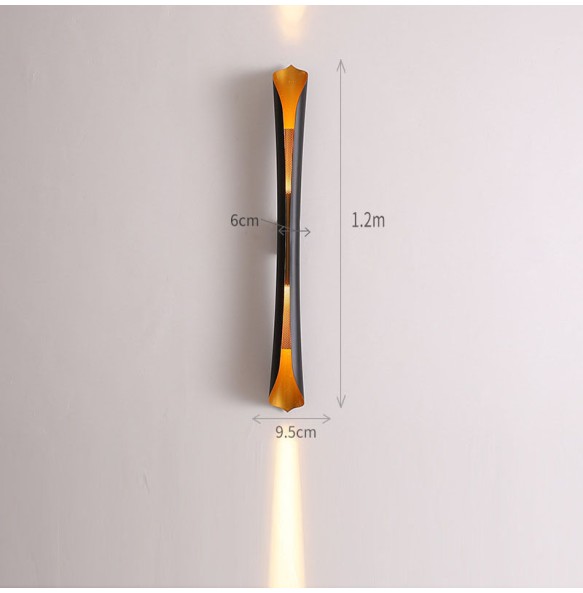 Dimmable LED Torch Shaped Wall Lamp Black White Gold Minimalism Night Lamp Iron Aisle Lights Living Room Bedroom Study Decor