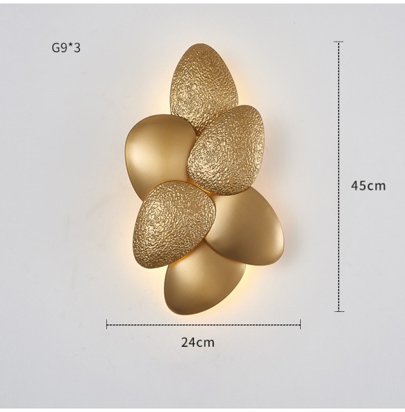 Golden Pebbles LED Wall Lamp 2024 New Trend Lustre Light Fixture Home Decor Appliance Bedroom Night Light Luxury Aisle Lights