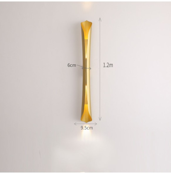 Dimmable LED Torch Shaped Wall Lamp Black White Gold Minimalism Night Lamp Iron Aisle Lights Living Room Bedroom Study Decor