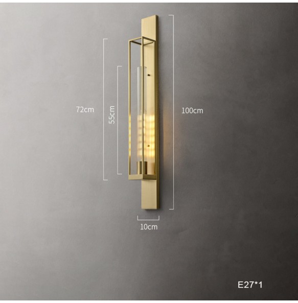 LED Modern Minimalist Industrial Brushed Brass Wall Lamp Home Decor Bedside Lighting Fixture for Living Room Background