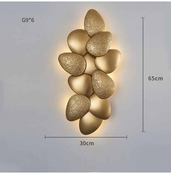 Gold Pebbles LED Wall Lamp 2024 Lustre Light Fixture Home Decor Home Appliance Wall Decor Bedroom Night Light Luxury